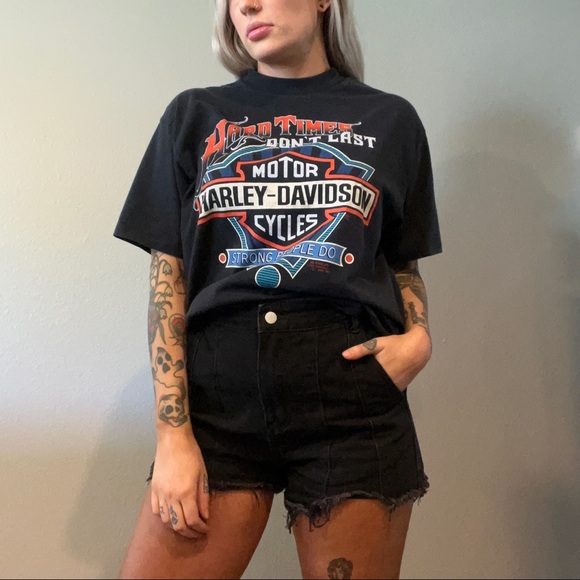 Vintage hard times Harley Davidson T-shirt - Picture 6 of 9